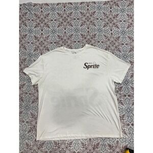 Enjoy Sprite Graphic T-Shirt Mens Medium Cream Off White Soda Logo Back Print